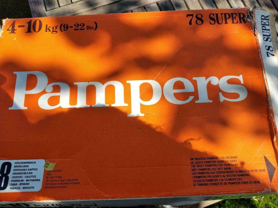 Alter Pampers - Windelkarton/vintage/ retro  aus den 80iger in Schönberg (Mecklenburg)