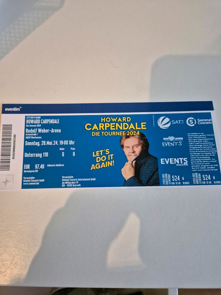 1 Ticket für Howard Carpendale am 26.05. in Rheine