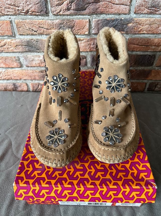 Tory Burch Mocassin Bootie Gr. 10 / 40 Farbe Camel im Originalk. in Niedernhausen