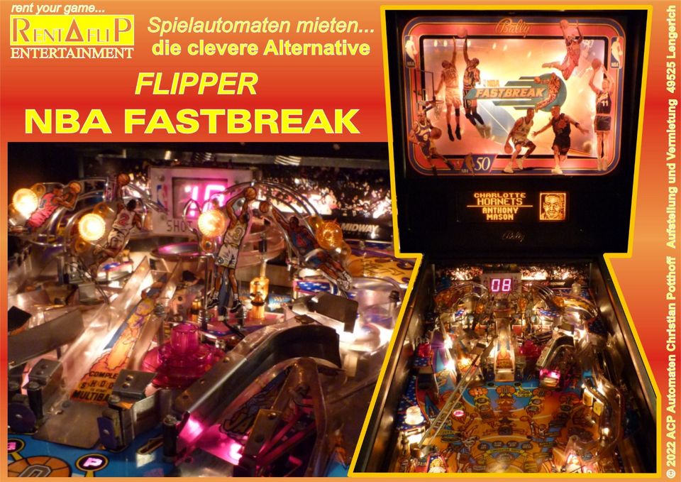 Flipper-Automat NBA-FASTBREAK Flipper mieten in Lengerich