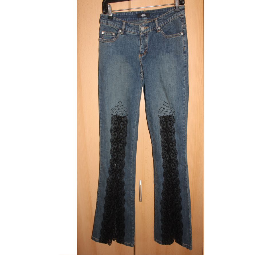 Melrose Spitzen Schlag Jeans Gr. 36 Gothic Rockabilly in Velten