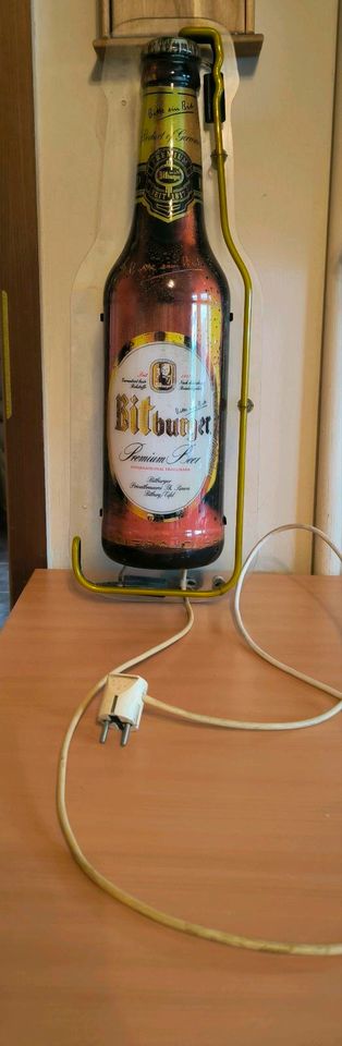 Bitburger Leuchtreklame Flasche Sammler Rar defekt Bastler in Lebach