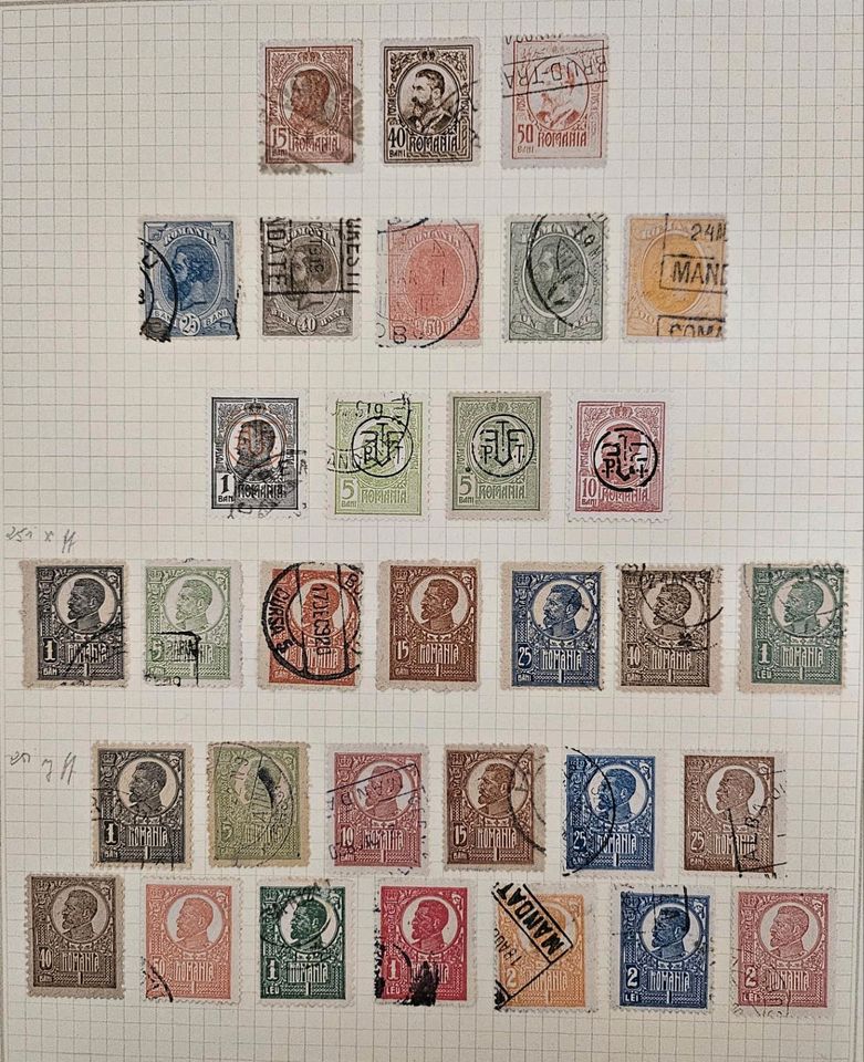 Alte Briefmarken Rumänien siehe Foto in Schorfheide