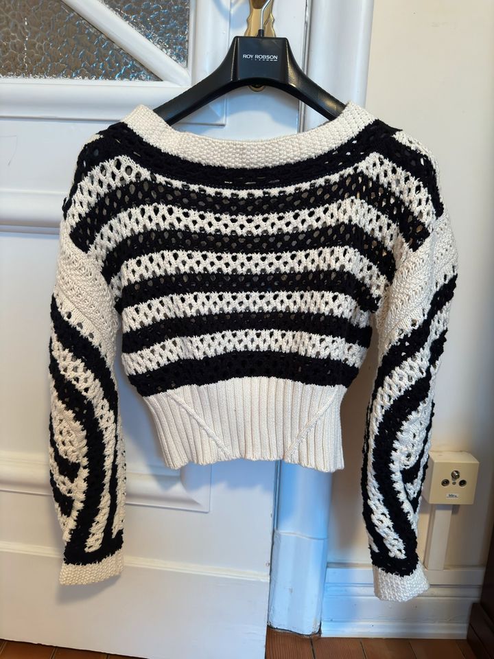 Strickpullover von Zara Gr. S schwarz weiß 100% Baumwolle in Hamburg