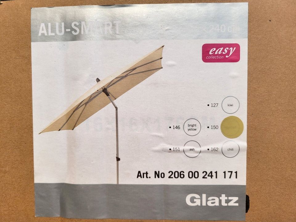 Glatz Sonnenschirm Alu Smart Easy 240x240 cm und Glatz Hülle in Reutlingen