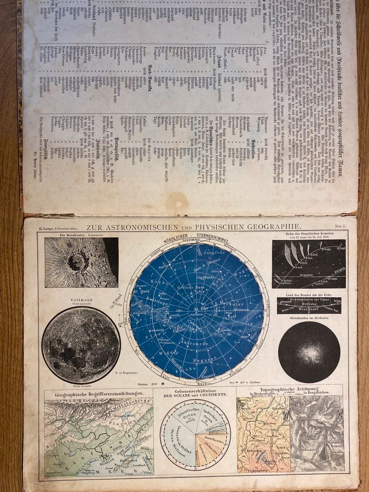 Volksschulatlas 1883 Atlas  antik in Gehaus