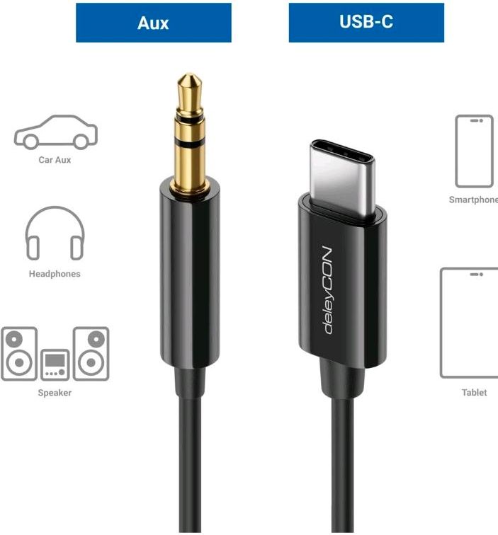 Audiokabel USB c - AUX / Verbindungskabel 0,5m in Monschau