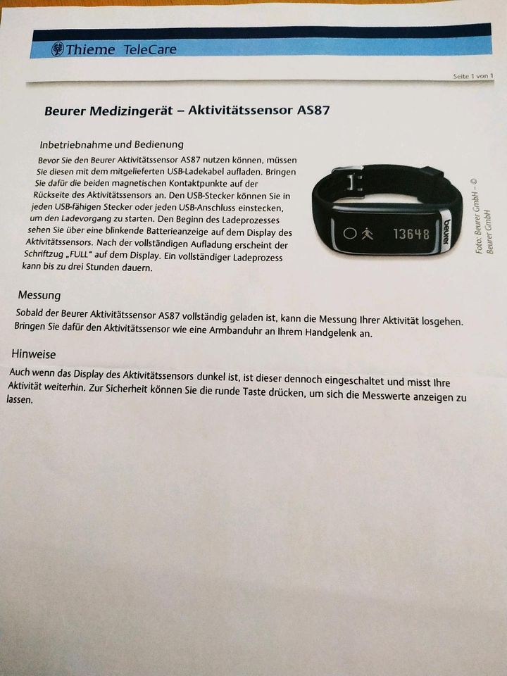 Beurer AS87  Aktivitätssensor **Neu** in Bielefeld