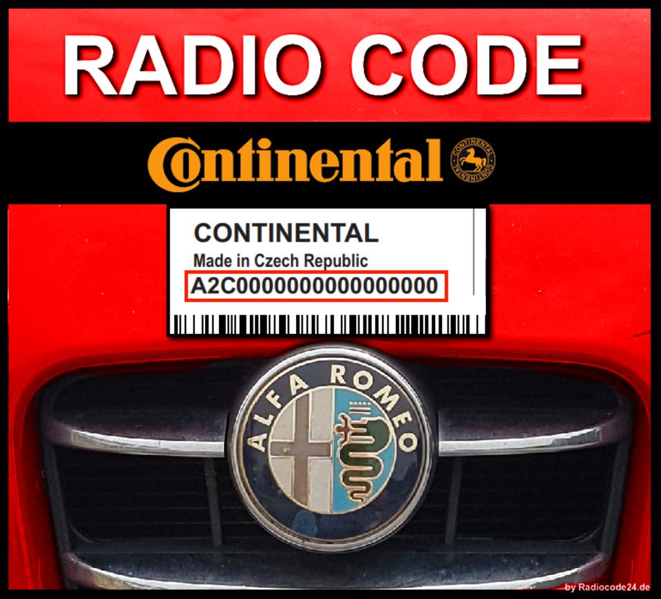 Radio Code für Alfa Romeo Bosch Blaupunkt Becker Continental in Hamburg