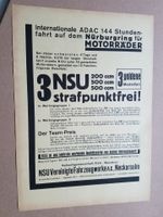 NSU Allgemeines Werbeblatt Nürburgring Prospekt 30er Jahre Bayern - Schwarzenbach am Wald Vorschau