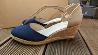 Keilpumps/Sandale dunkelblau beige 42 Bayern - Rosenheim Vorschau
