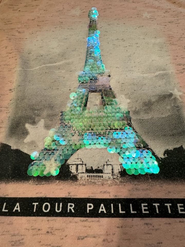 Langarmshirt Paris Eifelturm Glitzer in Düsseldorf