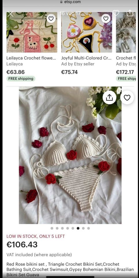 Häkel bikini NEU Ibiza boho Gr S/M raritat! NEU (€ 106) in Frankfurt am Main