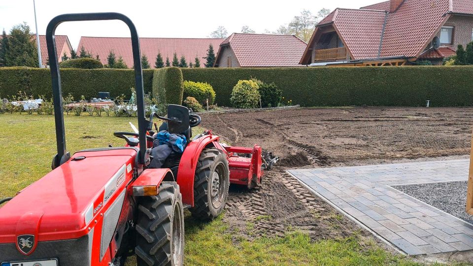 Garten Rasen neu anlegen fräsen Bodenfräse Umkehrfräse in Lathen