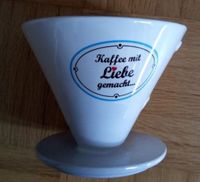 NEU Kaffeefilter Porzellan Weiß Design Kaffee Cafe Liebe Spruch Bayern - Gilching Vorschau