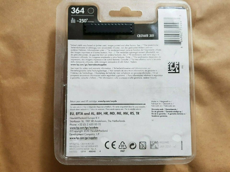 HP 364 ORIGINAL TINTE PATRONEN PHOTOSMART C310A NEU OVP in Rhumspringe