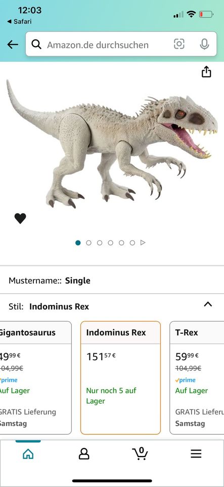 Indominus Rex Jurassic World Riesen Dino in Syke