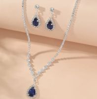 2 Pcs Jewellery Set with Blue Crystal Cubic Zircon. München - Hadern Vorschau