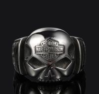 Harley Davidson Biker Edelstahl Ring Schmuck Skull Silbern 7-9 Niedersachsen - Aschendorf Stadt Papenburg Vorschau