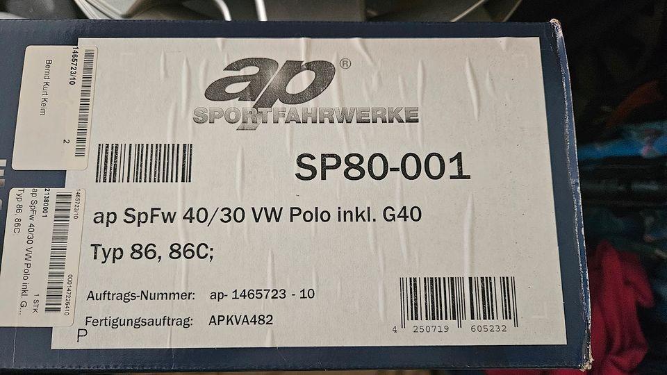 AP Sportfahrwerk für VW Polo (86 86C) inkl. G40 40/30mm in Wolfsburg