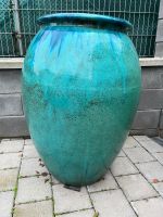 Moderne rund Gartenvase aus glasierter Keramik in Blaugrün Saarland - Saarwellingen Vorschau