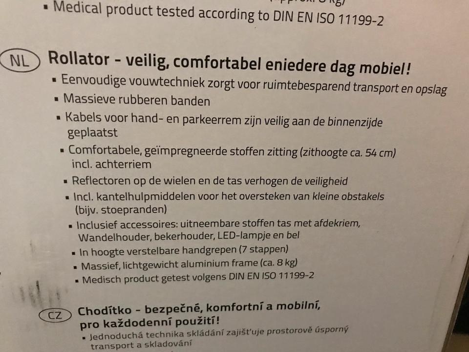 Rollator Ridder Walker, UVP 249€, NEU, LEDLicht, Klingel, Stockh. in Halle