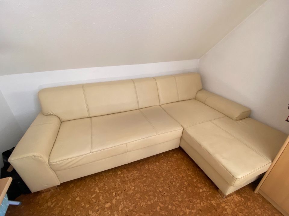 Couch Leder weiß beige in Tännesberg