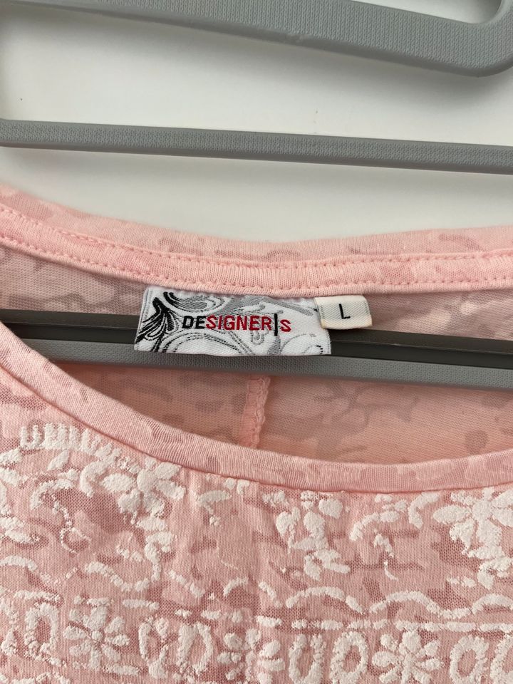 T-Shirt rosa leicht durchsichtig Designer‘s Größe L Muster in Fernwald