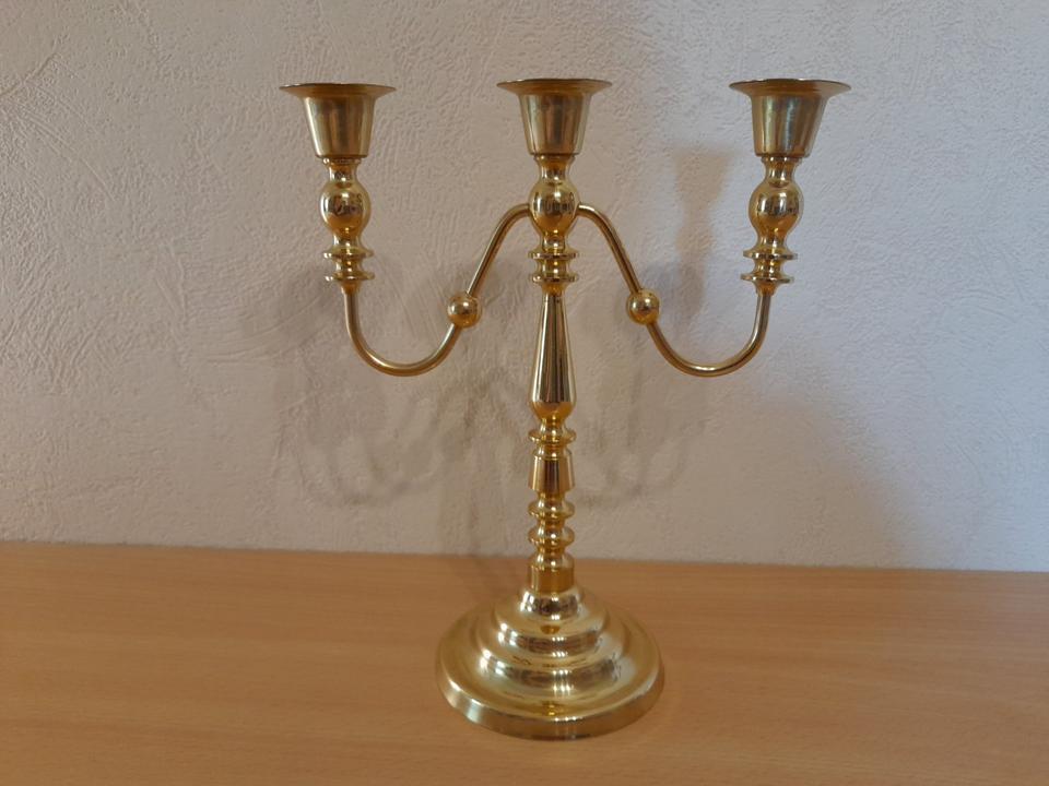 Messing Kerzenständer Kerzenhalter h=23cm b=20cm in Triebel