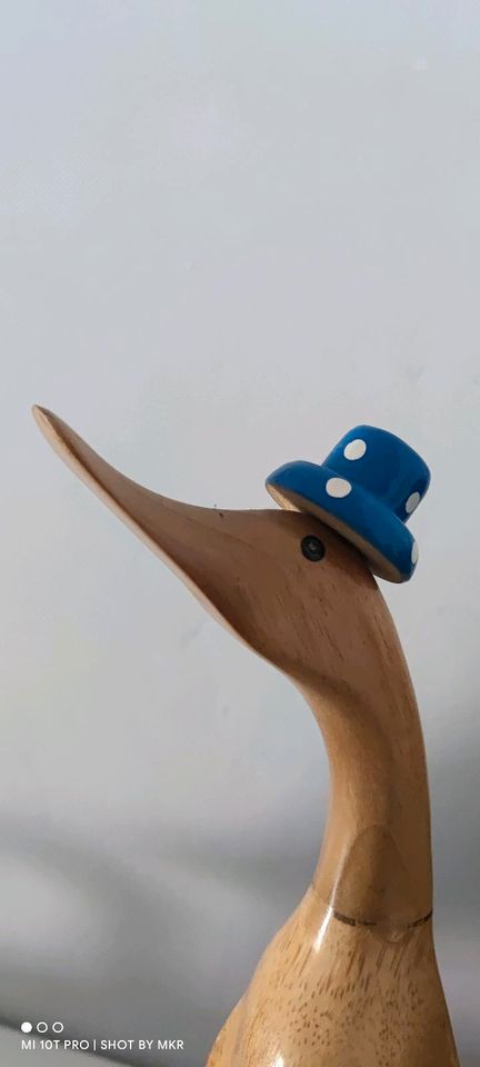 Deko-Ente mit Stiefeln und Hut. Blau , Holz, Deko in Hamburg