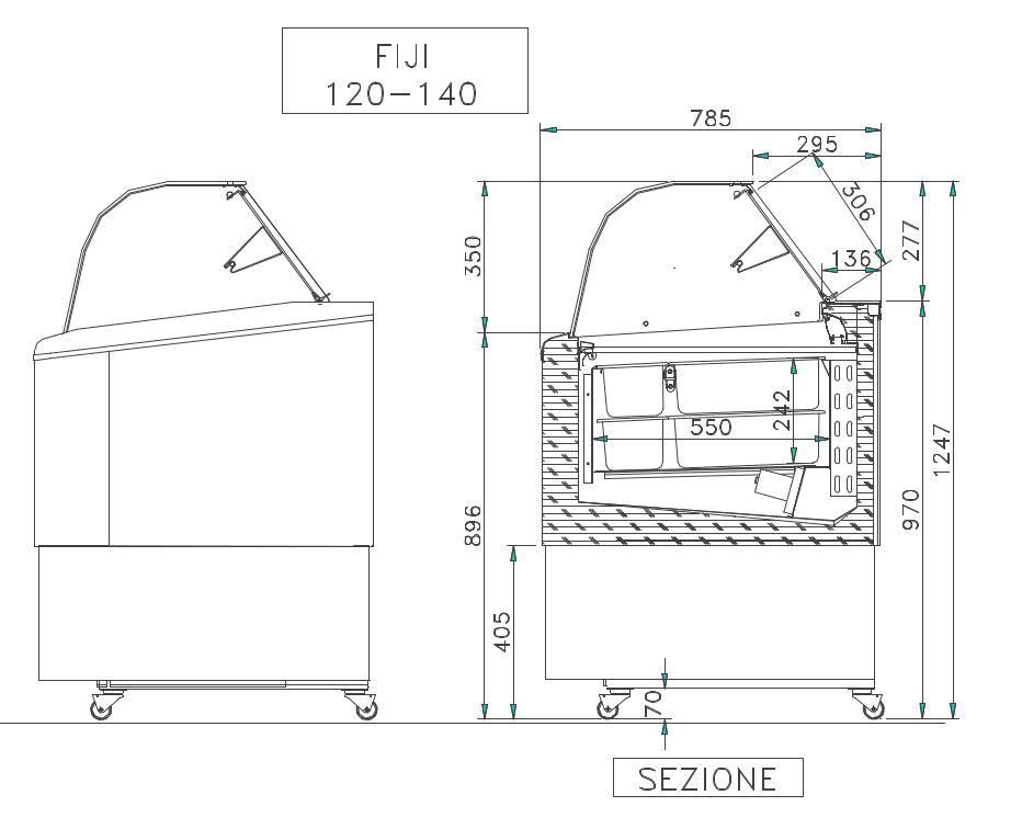 ISA FIJI120 9x 5L oder 12x 4,75L Behälter Eissorten Eiswannen Eisvitrine Eiscafe Eistheke zum Start in Berlin