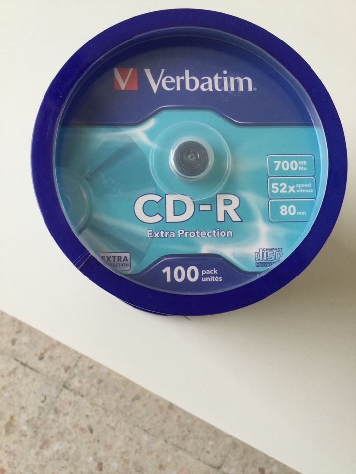 VERBATIM 43411 CD-R, Extra Protection, 700 MB, 52x, 100er Pack in Olching