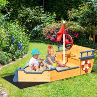 Sandkasten Piratenschiff Kinder Sandkiste Segelschiff Sitzbank Hessen - Weilburg Vorschau