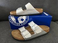 Neue Birkenstock Arizona Birko-Flor 38 schmal silber Bonn - Ippendorf Vorschau