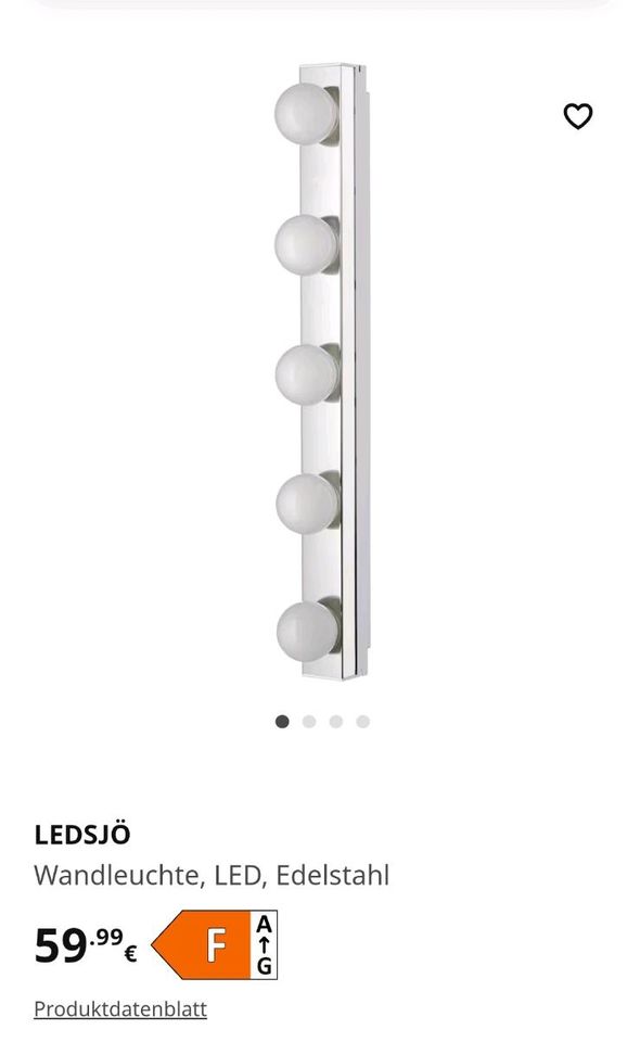 Ikea Ledsjö Spiegellampe Wandleuchte Schminktisch in Berlin
