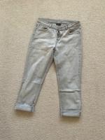 Cropped Jeans, hellgrau, Used-Look, Gr. 38 Bayern - Erlangen Vorschau