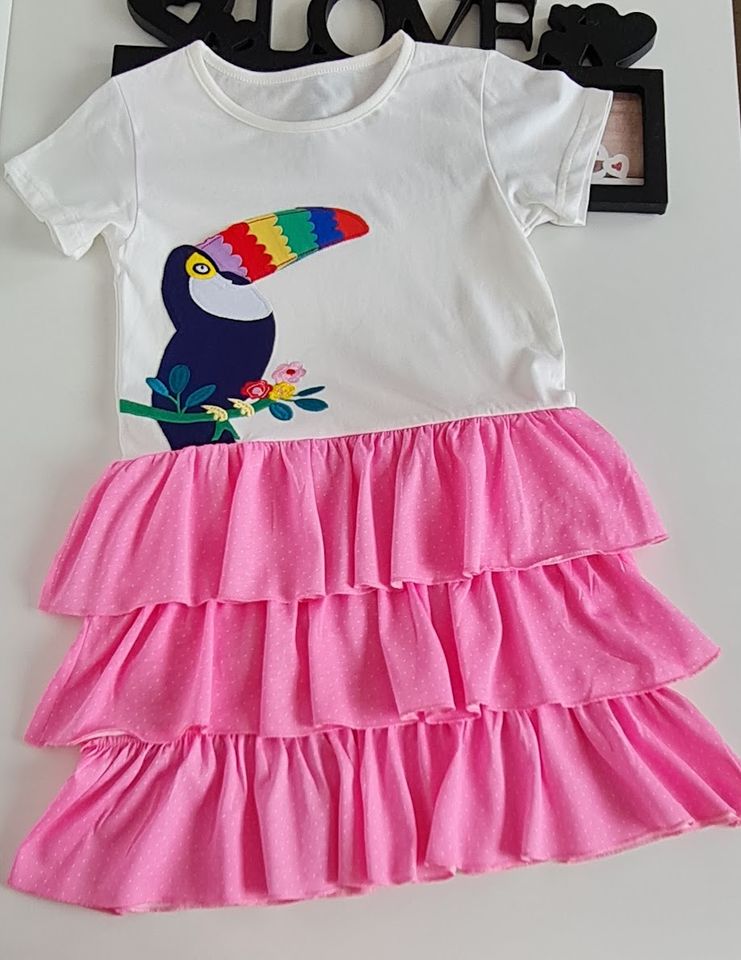 Kinder Mädchen Sommer Kleid Gr. 122 Jersey Tunika kurzarm in Wolbeck