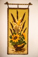 Wandteppich Blumen Sonnenblume Wandbehang Landhaus Vintage Retro Dithmarschen - Tellingstedt Vorschau