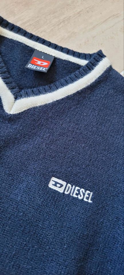 Original Diesel Woll Pullover Gr. L dunkelblau in Sülfeld