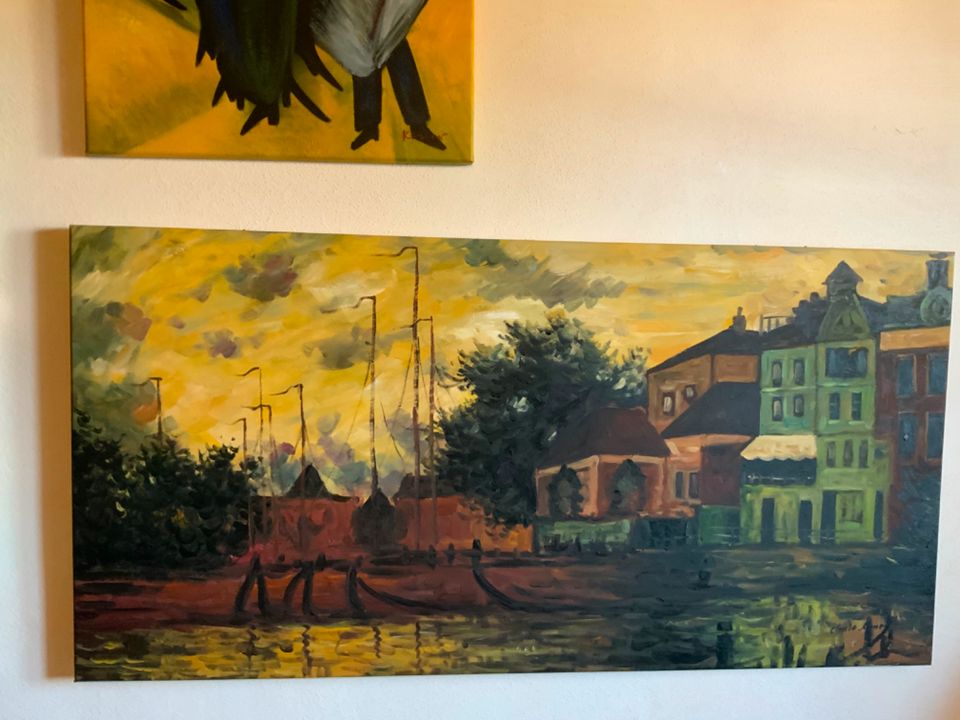 2 große Gemälde von Claude Monet Öl auf Leinwand (Nachbildungen) in Landshut