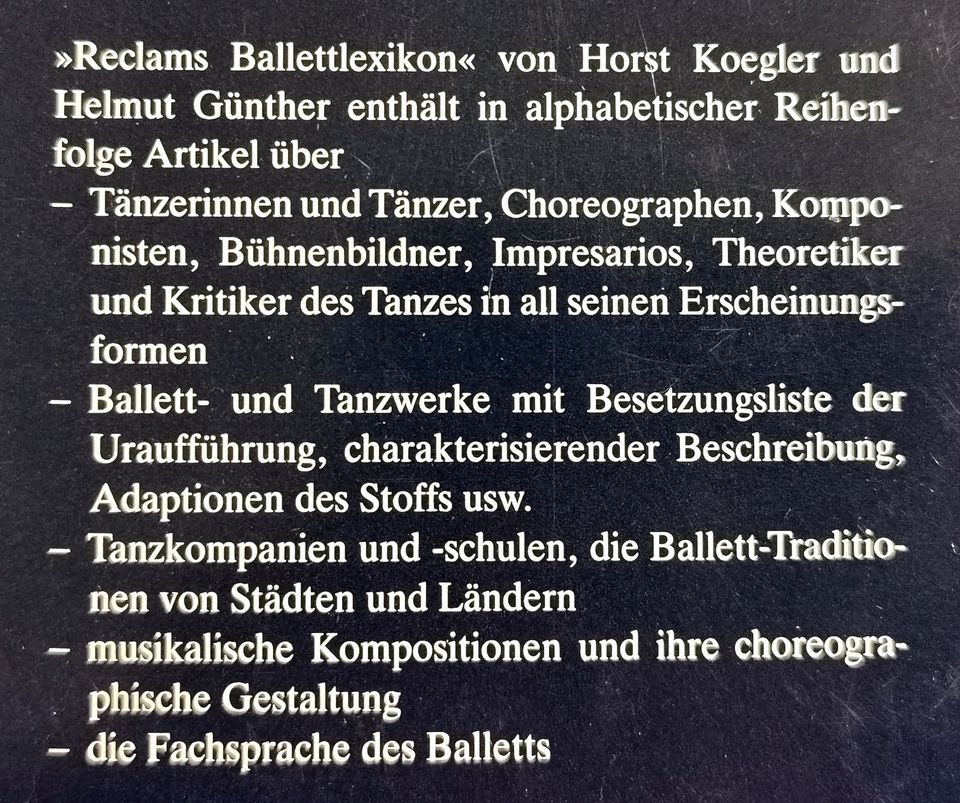 Koegler, Horst & Helmut Günther: Reclams Ballett-Lexikon, 1984 in München