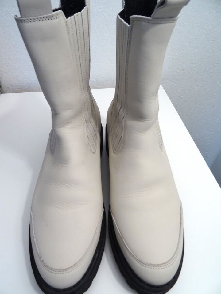 Chelsea Boots,Boots,Stiefeletten,Leder,Nubikk,Gr.41,Creme,Weiß, in Köln