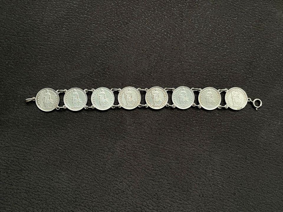 Armband aus 1/2 Franken Silbermünzen 900 Silber in Frankfurt am Main