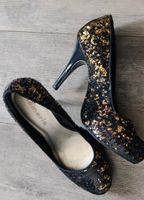 Tamaris Pailletten Pumps schwarz gold 38 Nordrhein-Westfalen - Elsdorf Vorschau