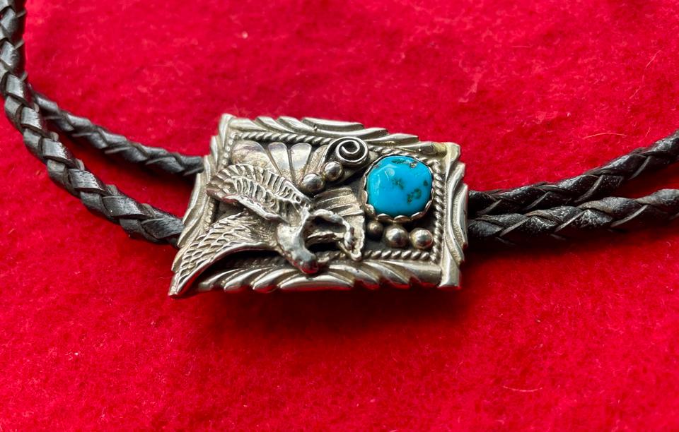 Bolo Tie Krawatten Halskette 925 Silber Biker Indianer Türkis in Ulm