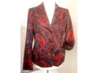 Damen-Jacke Blazer rot blau grün Paisley Blumen-Muster Gr 42 44 L Berlin - Charlottenburg Vorschau