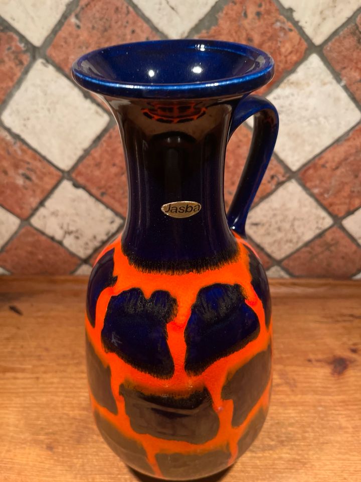 Jasba Vase 36cm Mid Century ca.60er blau orange 12 31 35 in Kleinmachnow