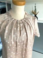 Sommerbluse kurzarm beige weiß Tupfen Punkte Gr. 34/ XS Bayern - Hammelburg Vorschau