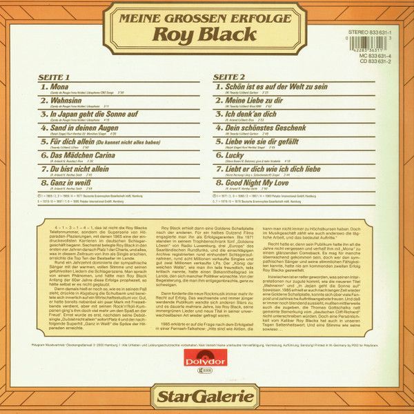 Roy Black – Meine Grossen Erfolge Vinyl / LP / Schallplatte in Samtens