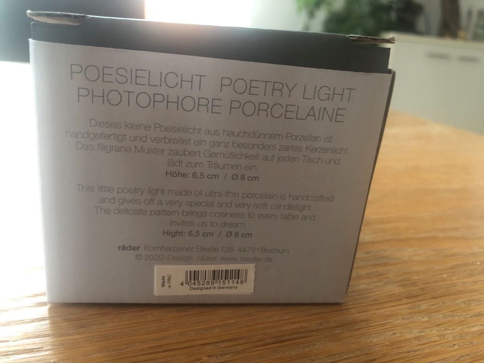 Teelichglas Poesielich Porzelan räder in Werne